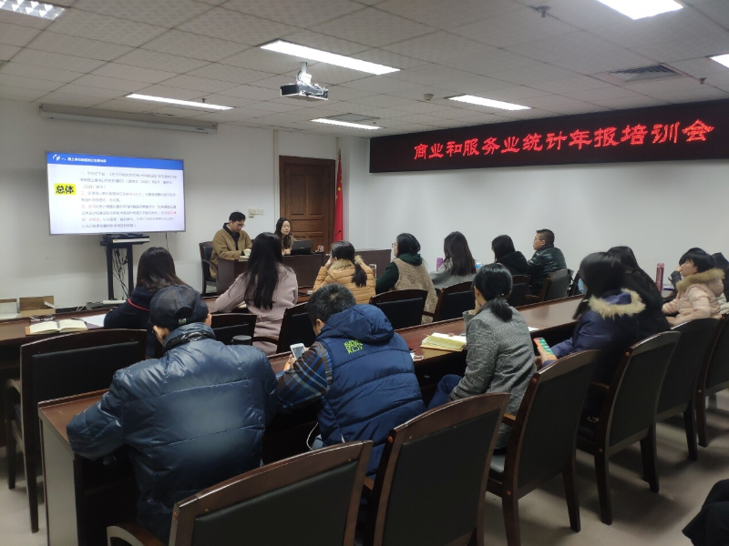 (培训会议场)会上,区统计局服务业人口股业务骨干结合日常统计工作